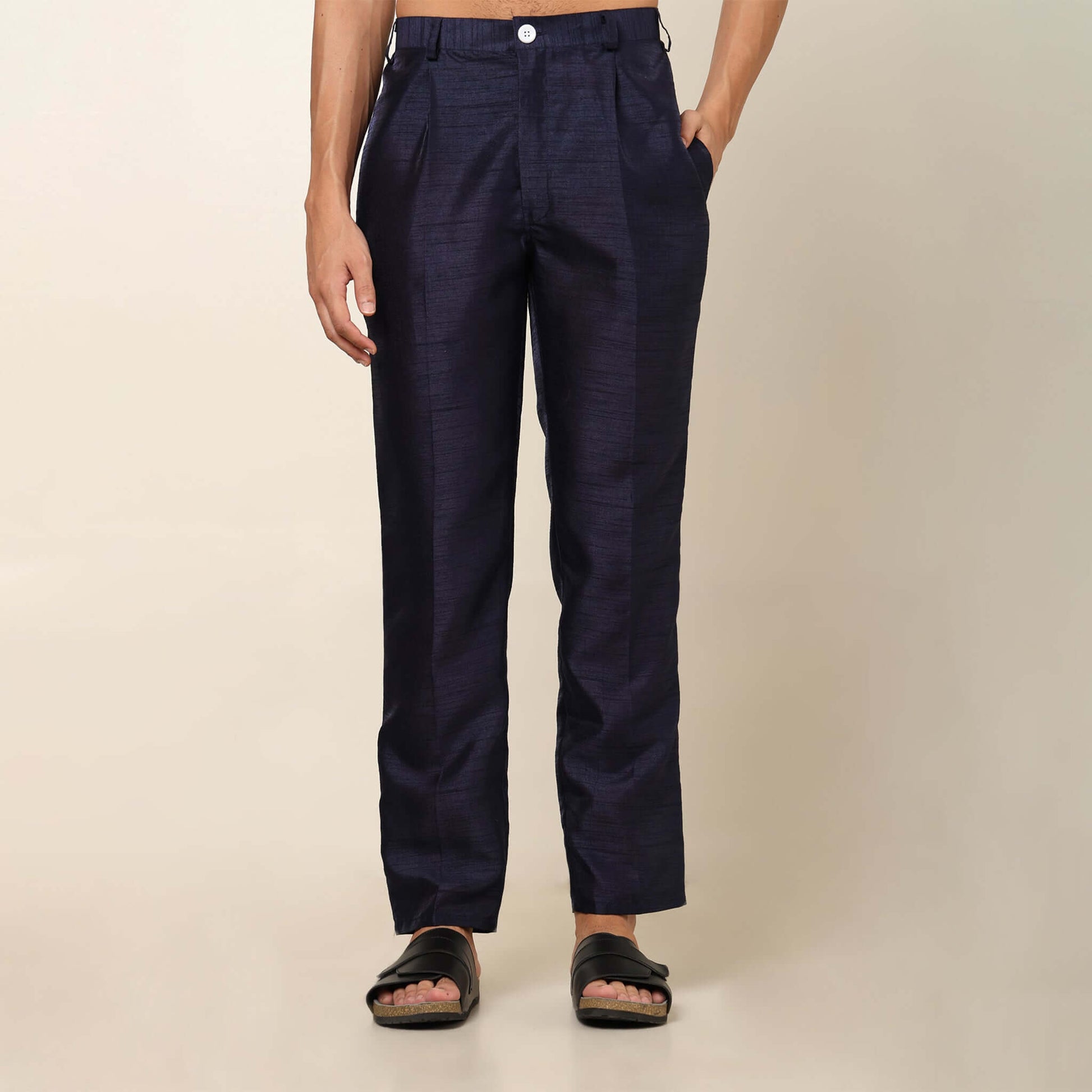 Evening Blue kurta with nehru jacket for men which is made up of dupion silk and has sequence embroidery on it. Shop this evening blue designer wedding kurta jacket set for male from Crease India website.