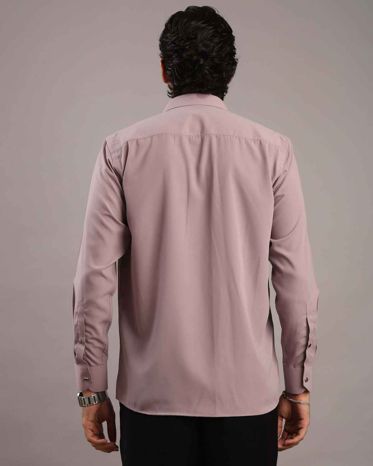 Men’s Dusty Pink Solid Korean Party Wear Shirt | Crease India