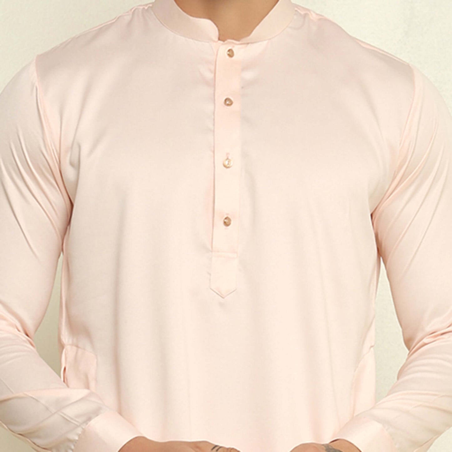 Pink Sequence Embroidered Kurta Koti Set for Men