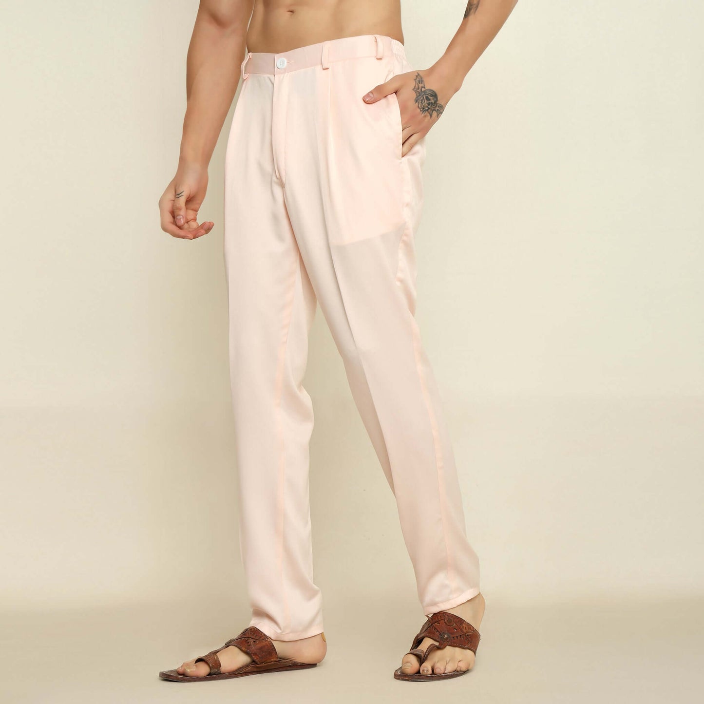 Pink Sequence Embroidered Kurta Koti Set for Men