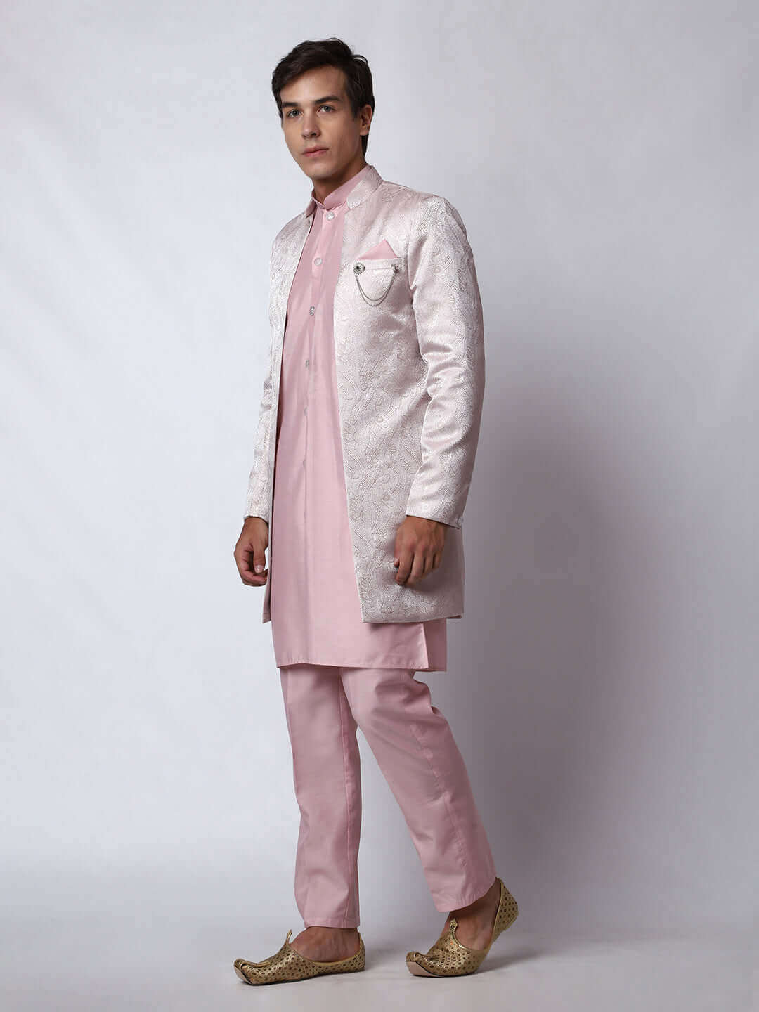Baby Pink Indo Western Dress for Men - 36 Baby Pink Indo Western Dress for Men - 36