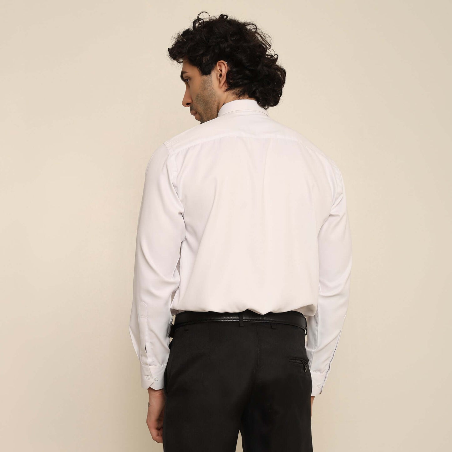 Black Crystal White Tuxedo Shirt for Men which is made up of cotton and has crystal work at the front. Perfect designer formal wear white shirt for weddings and black tie events by Crease India.