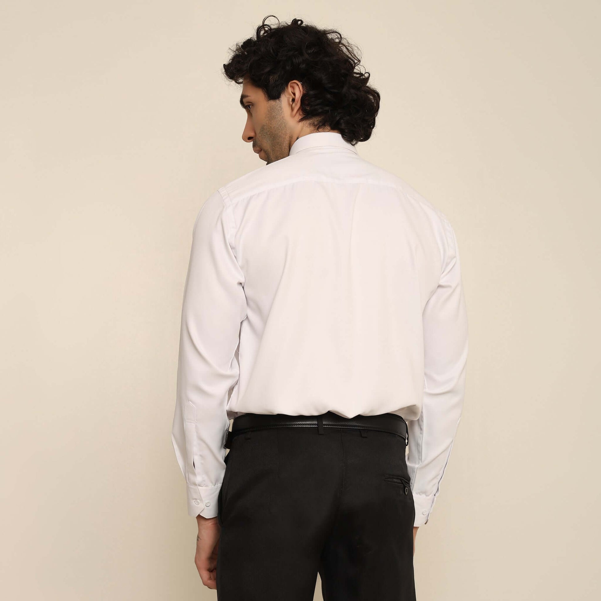 Black Crystal White Tuxedo Shirt for Men which is made up of cotton and has crystal work at the front. Perfect designer formal wear white shirt for weddings and black tie events by Crease India.