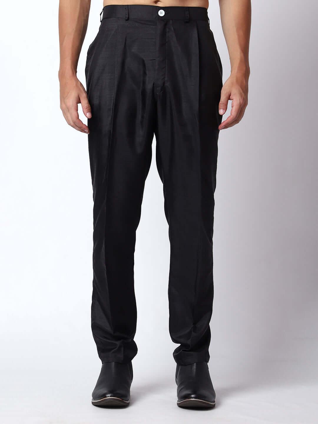 Black kurta with black nehru jacket for men which is made up of dupion silk and has motif designs on it. Shop this black designer wedding kurta jacket set for male from Crease India website.