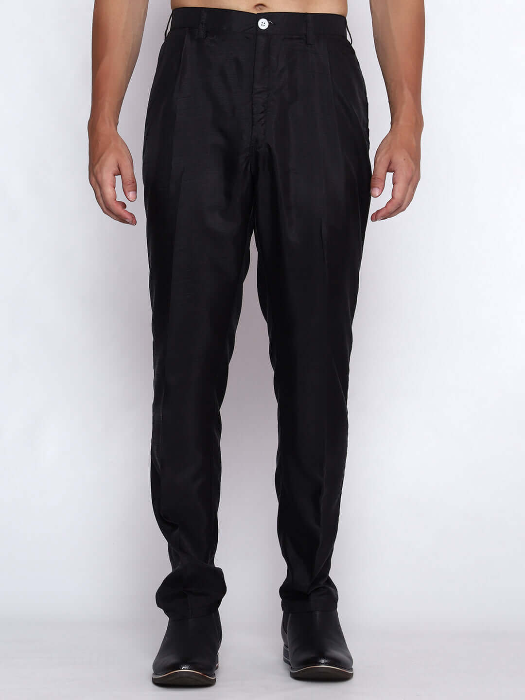 Black kurta with grey nehru jacket for men which is made up of jacquard silk and has floral embroidery on it. Shop this black designer wedding kurta jacket set for male from Crease India website.