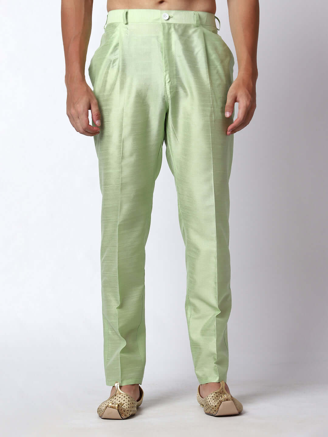 Lush Green kurta with nehru jacket for men which is made up of dupion silk and has golden petal embroidery on it. Shop this lush green designer wedding kurta jacket set for male from Crease India website.