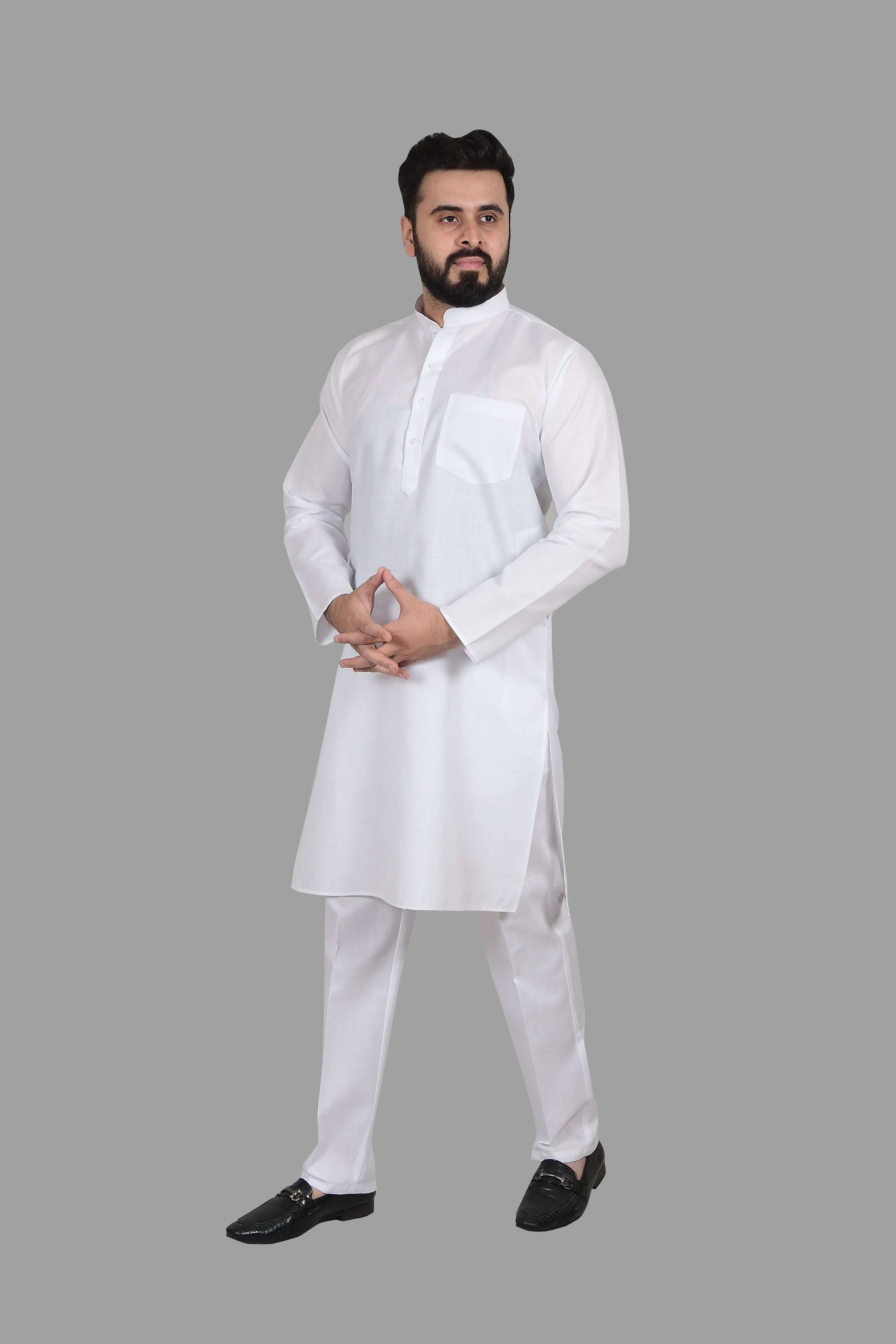 Solid White Plain kurta for Men which is made up of premium cotton is perfect for daily wear and wedding functions. Shop this solid white plain wedding cotton kurta for male from Crease India website.