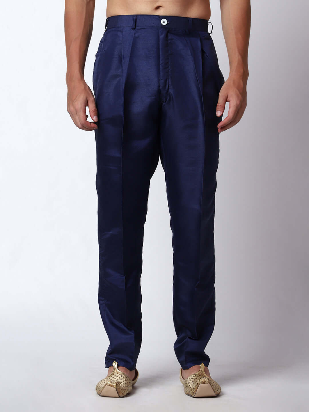 Navy Blue kurta with black nehru jacket for men which is made up of jacquard silk and has floral embroidery on it. Shop this navy blue designer wedding kurta jacket set for male from Crease India website.