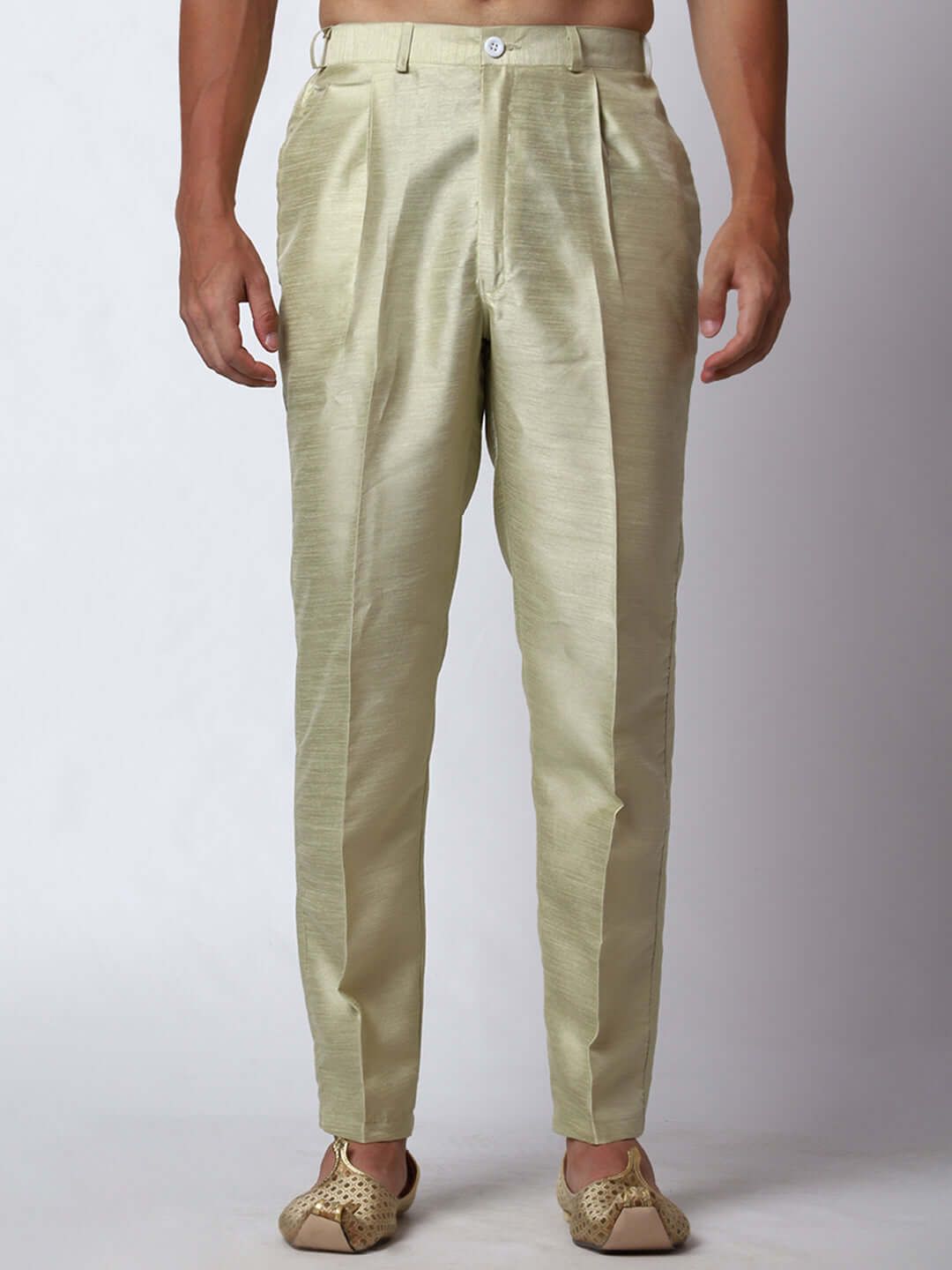 Pista Green kurta with nehru jacket for men which is made up of dupion silk and has multicolored floral embroidery on it. Shop this pista green designer wedding kurta jacket set for male from Crease India website.