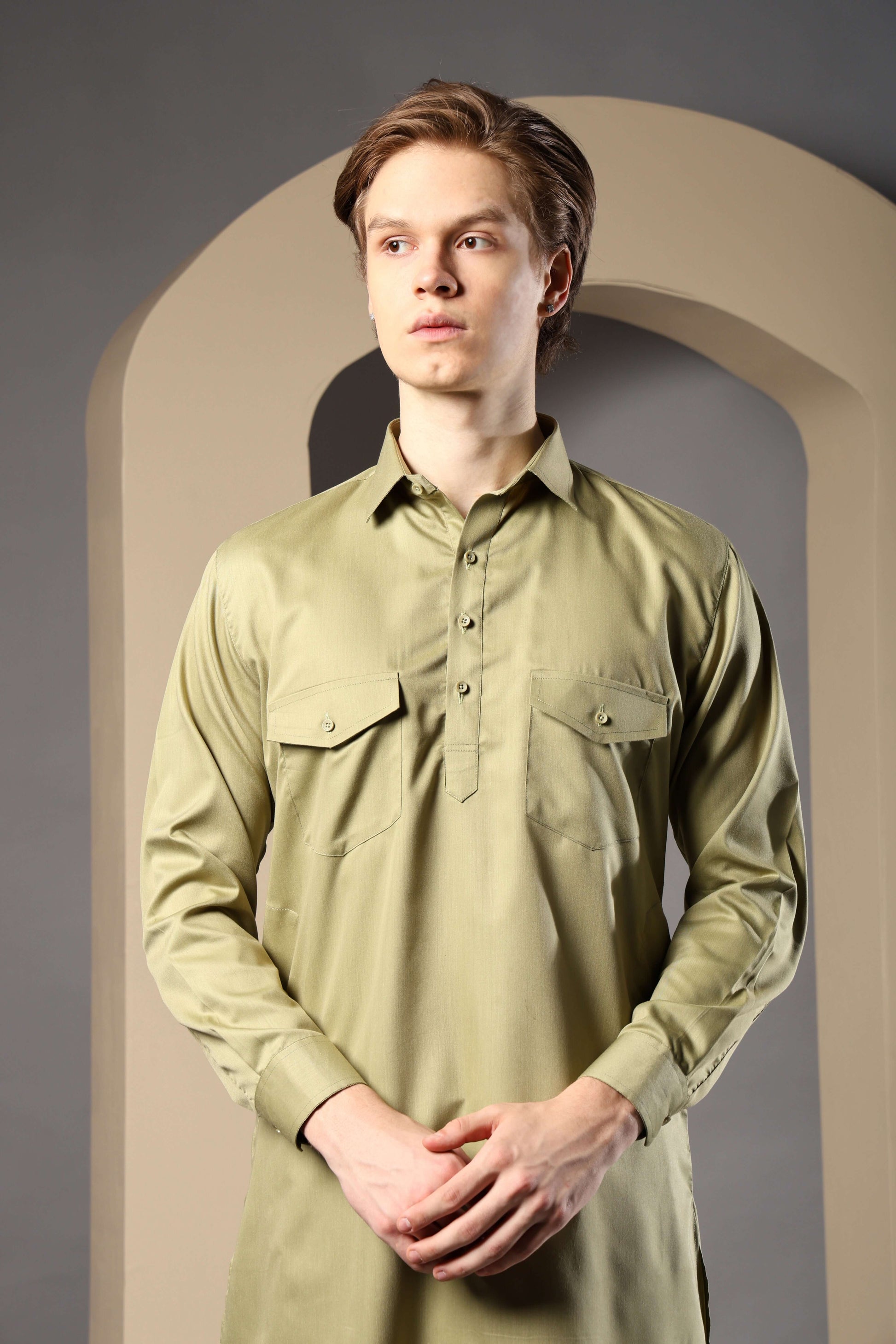 Pista Green Pathani Kurta for Men by Crease India – perfect men's pathani kurta for eid, friday prayers, dinner parties & even dailywear. Shop men's pista green pathani kurta online.