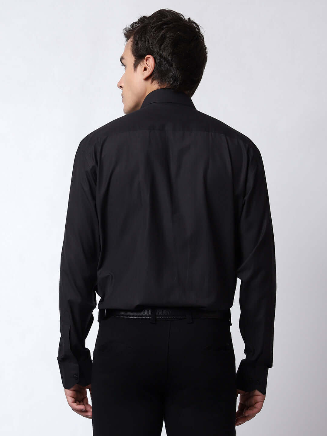Classic Black Formal Shirt for Men, perfect for daily office wear and business meetings. Perfect black cotton shirt for men by Crease India.