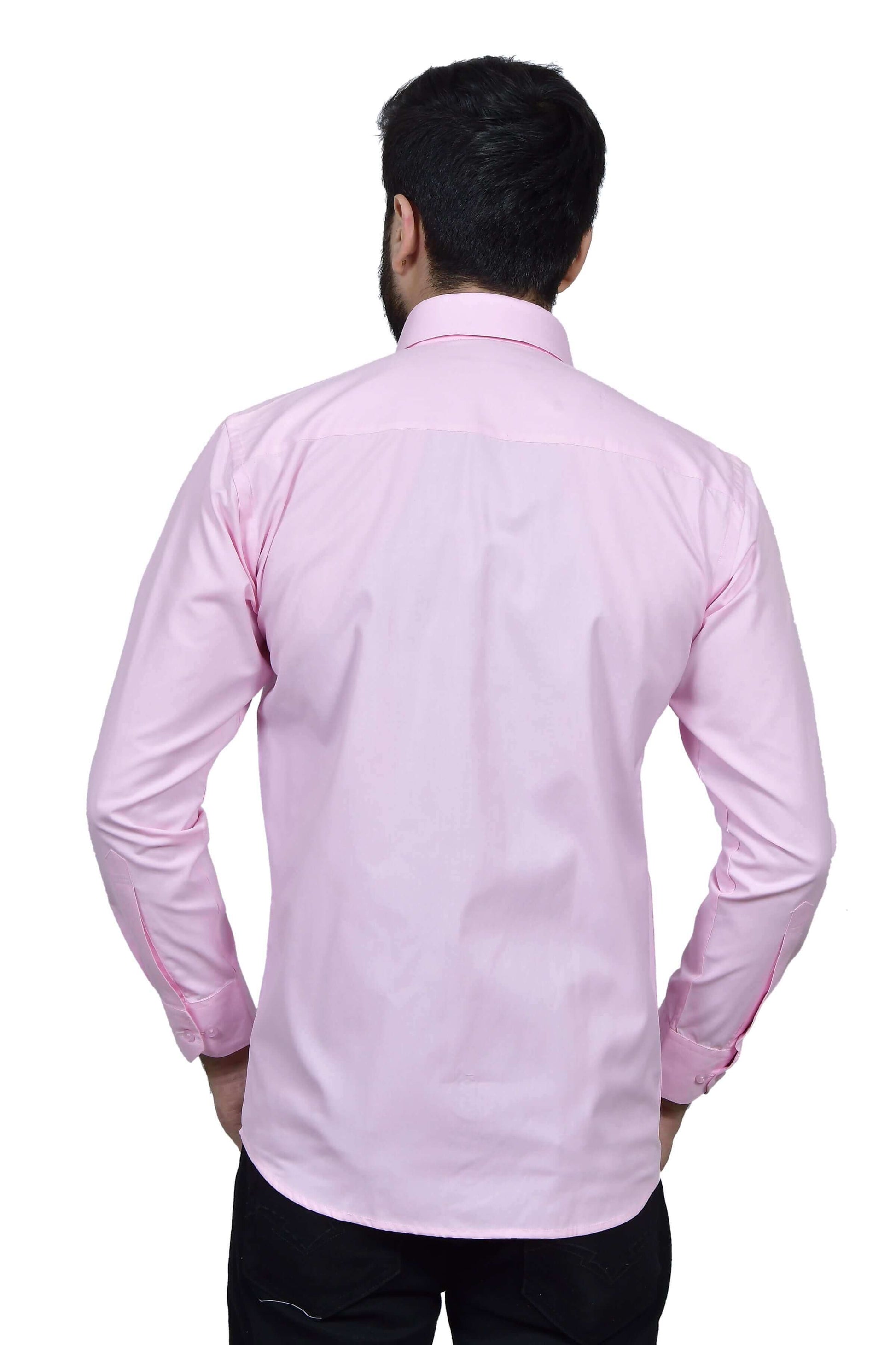 Pink Formal Cotton Shirt for Men, made of high quality cotton. Perfect pink formal wear cotton shirt for daily office wear and formal occasions by Crease India.