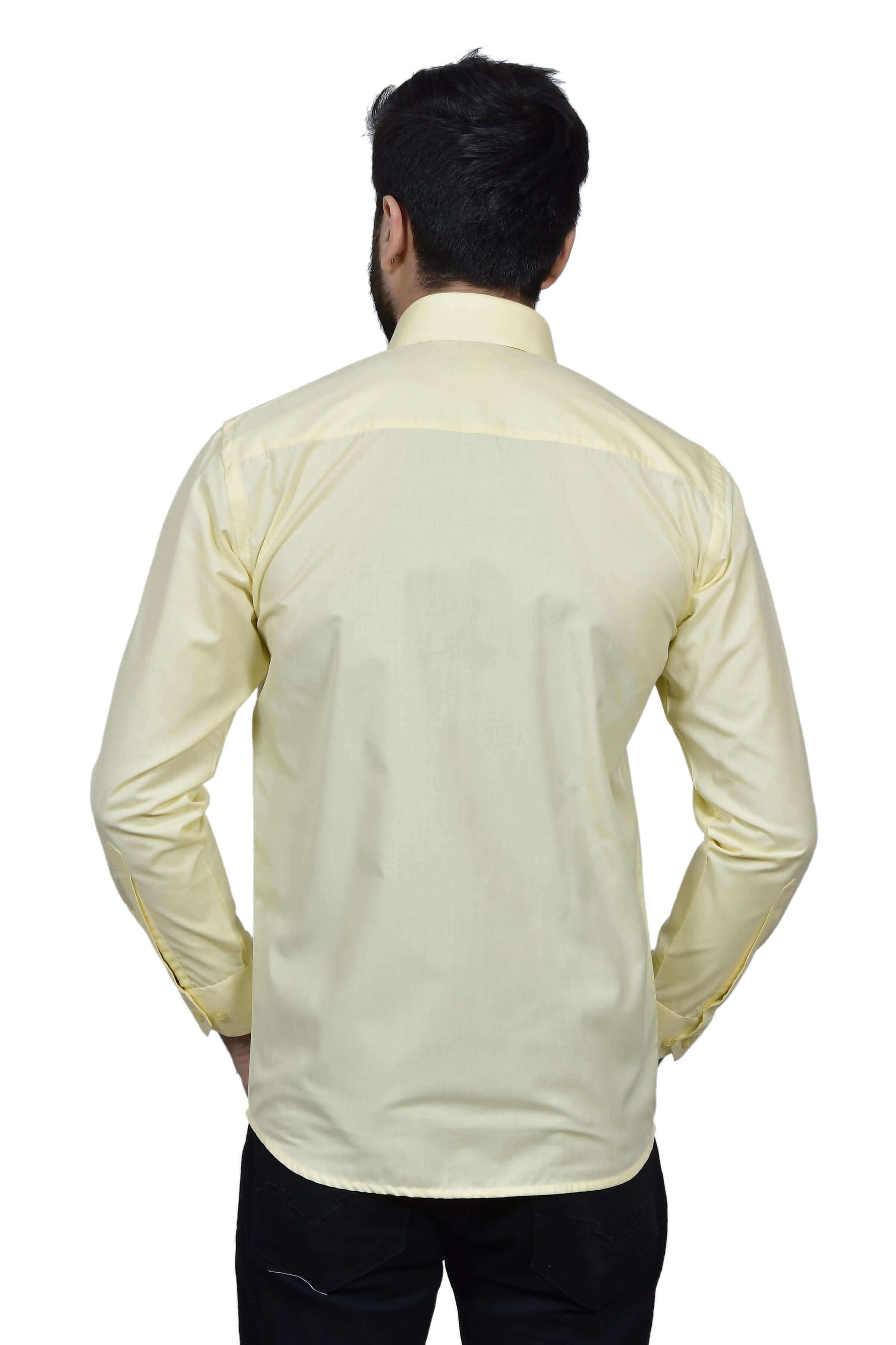 Yellow Formal Cotton Shirt for Men, made of high quality cotton. Perfect yellow formal wear cotton shirt for daily office wear and formal occasions by Crease India.
