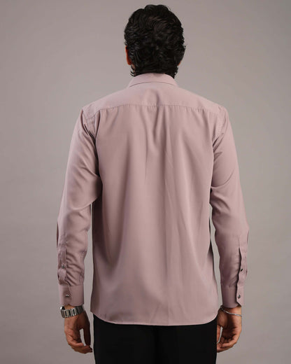 Men’s Dusty Pink Solid Korean Party Wear Shirt | Crease India