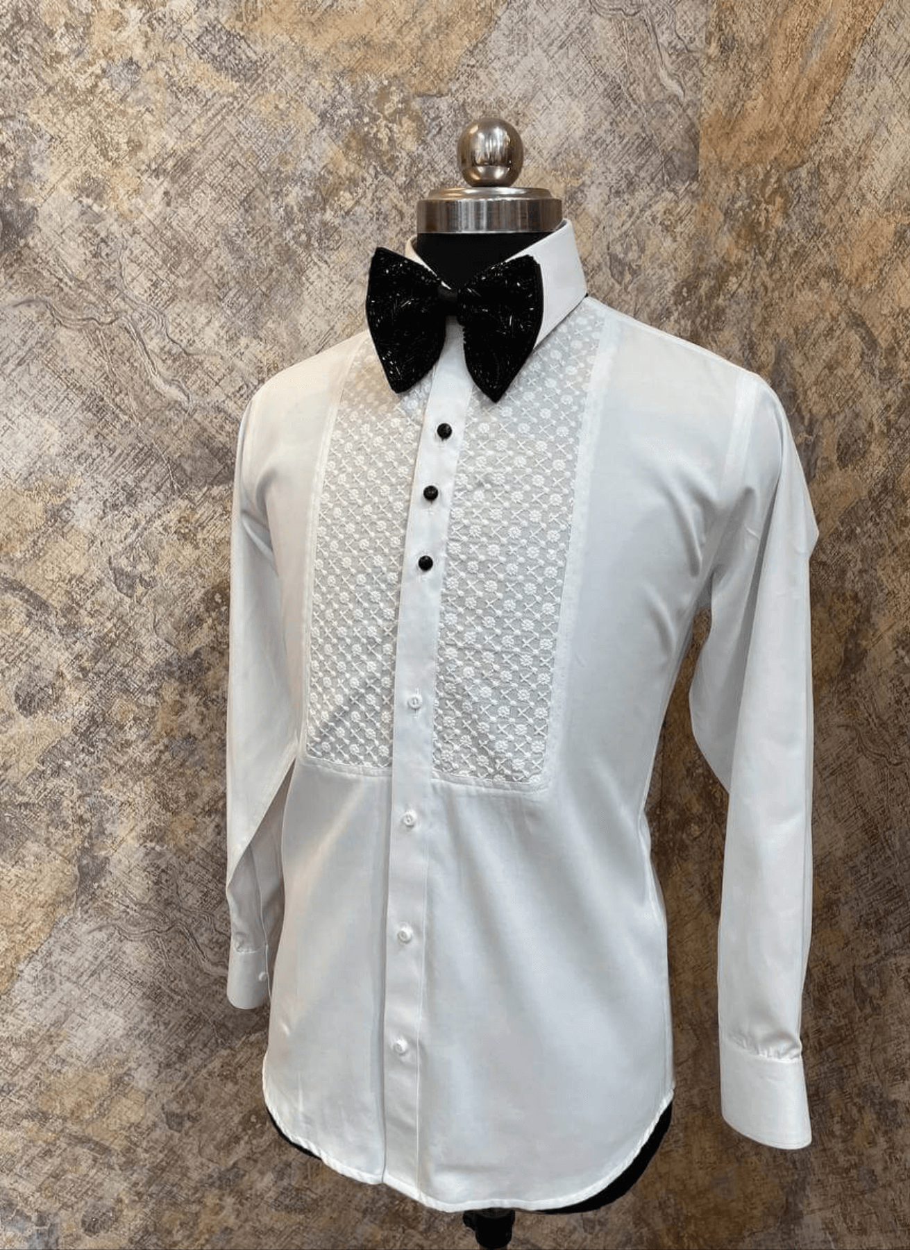 Chikankari White Tuxedo Shirt for Men 361