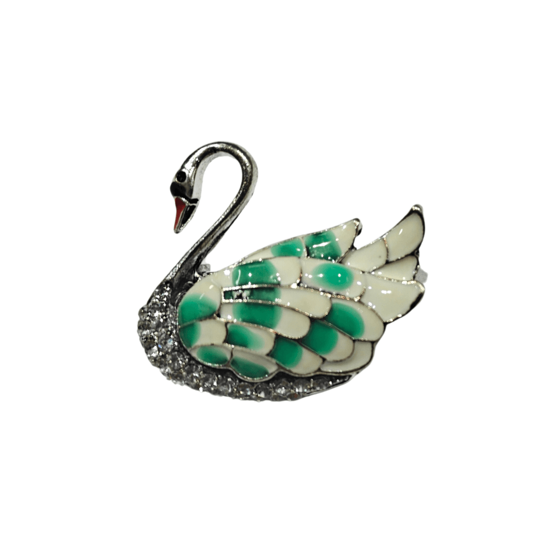 Men's Swan Brooch Lapel Pin for Tuxedos Suits Blazers and Kurtas