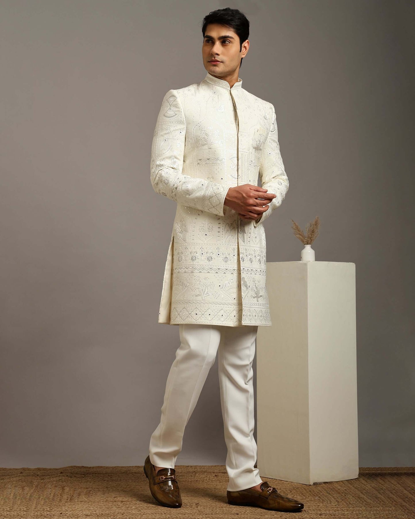 Kosha Vana Ivory Indo Western Dress for Men
