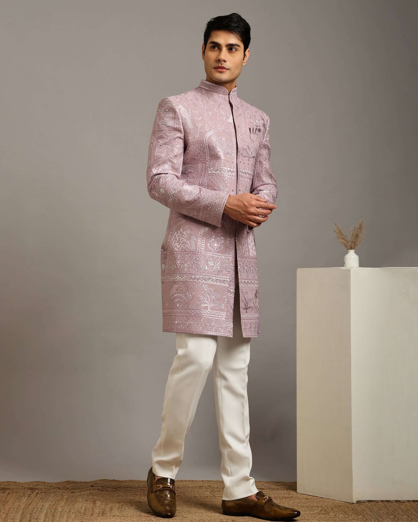 Kosha Vana Blush Pink Indo Western Dress for Men
