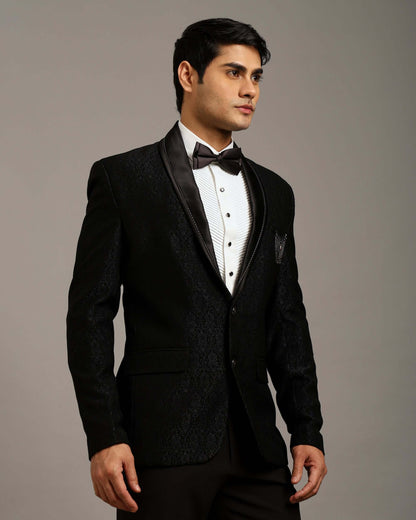 Chevron Pleated White Tuxedo Shirt for Men