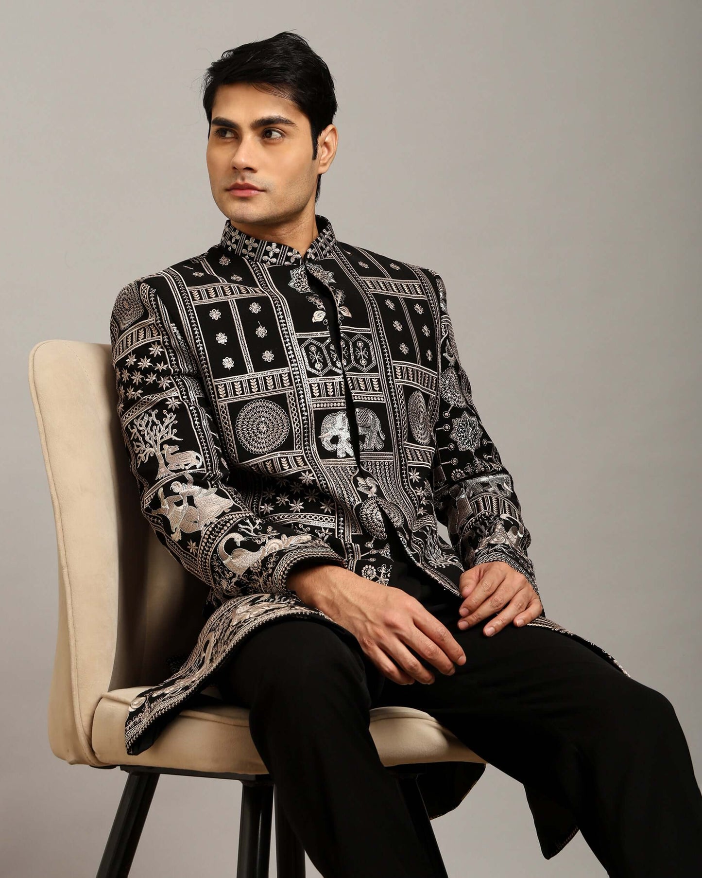 Kosha Heritage Black Indo Western Dress for Men