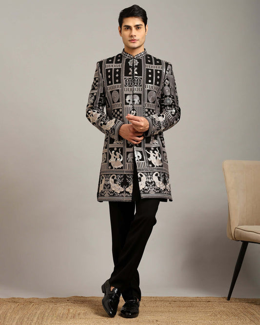 Kosha Heritage Black Indo Western Dress for Men