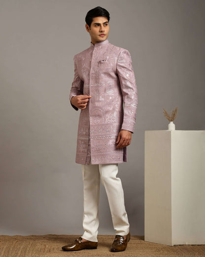 Kosha Vana Blush Pink Indo Western Dress for Men