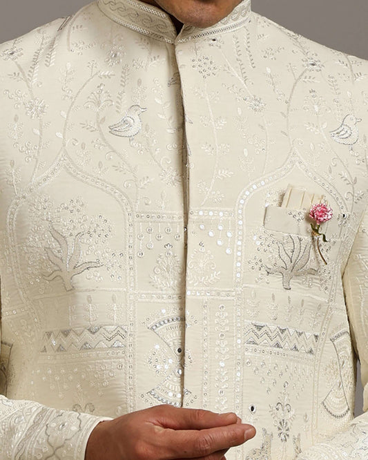 Kosha Vana Ivory Indo Western Dress for Men