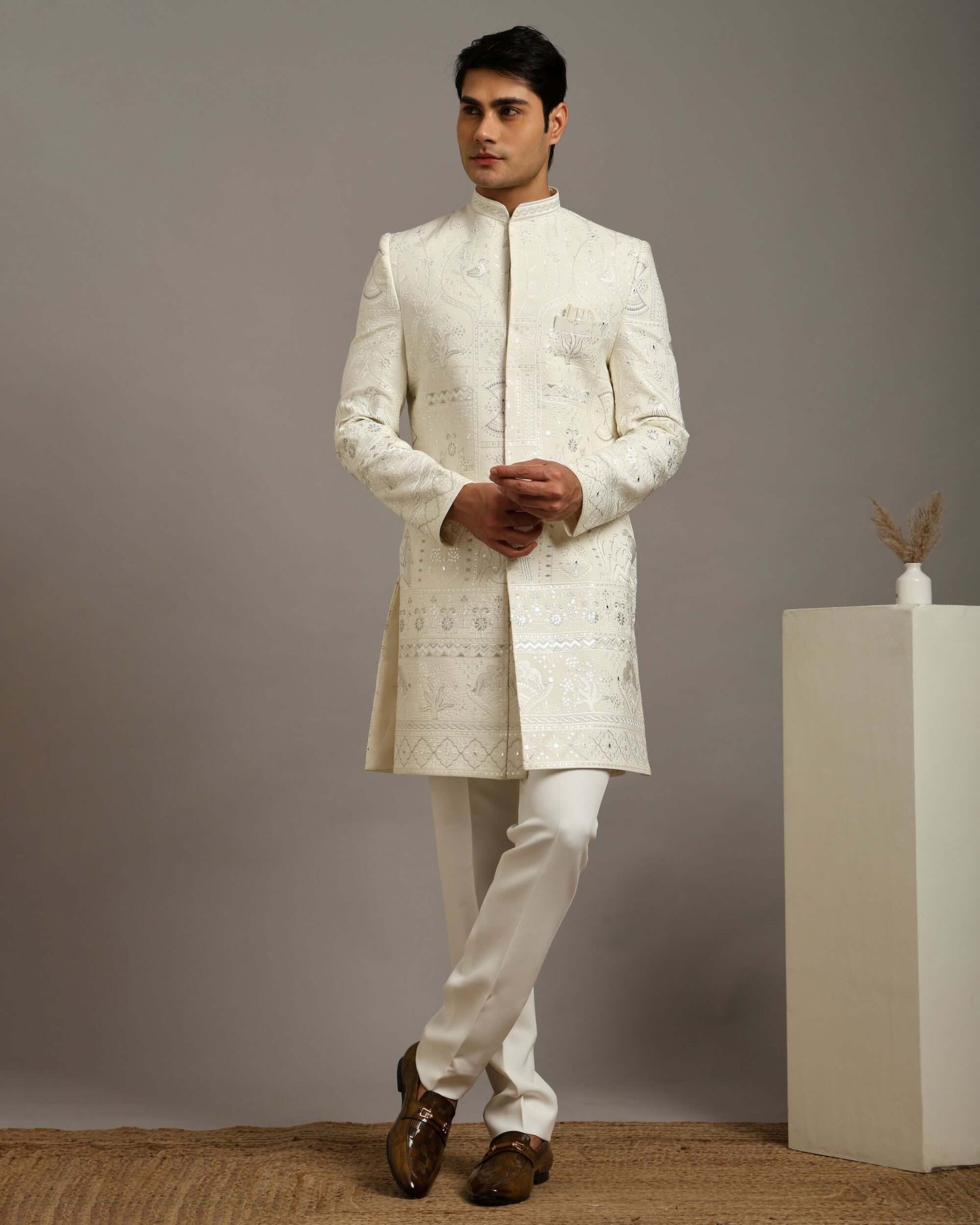 Kosha Vana Ivory Indo Western Dress for Men
