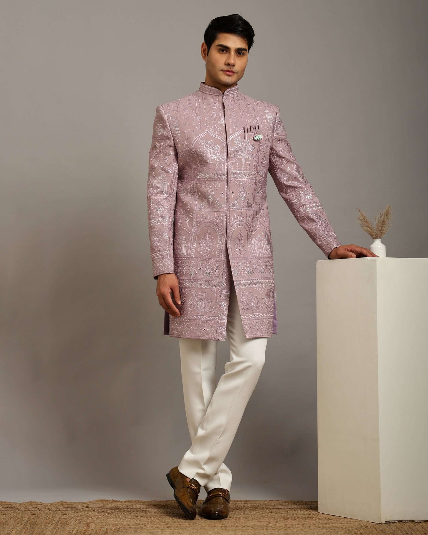 Kosha Vana Blush Pink Indo Western Dress for Men