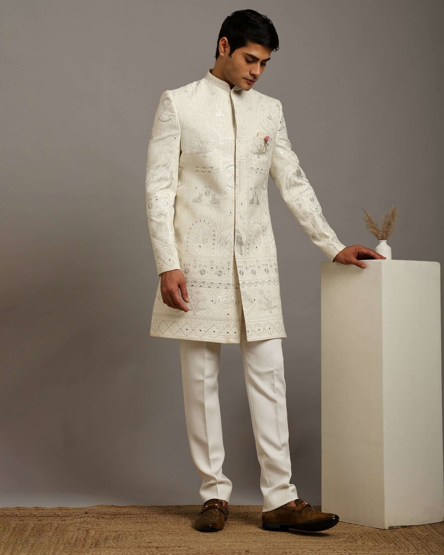 Kosha Vana Ivory Indo Western Dress for Men